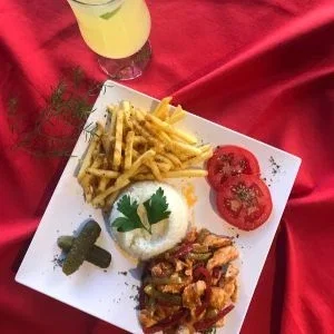 Chicken with curry sauce
