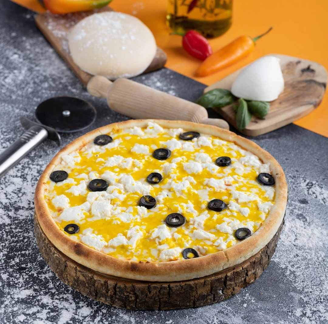 Three-Cheese Pizza