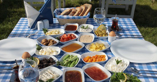 Turkish breakfast spread