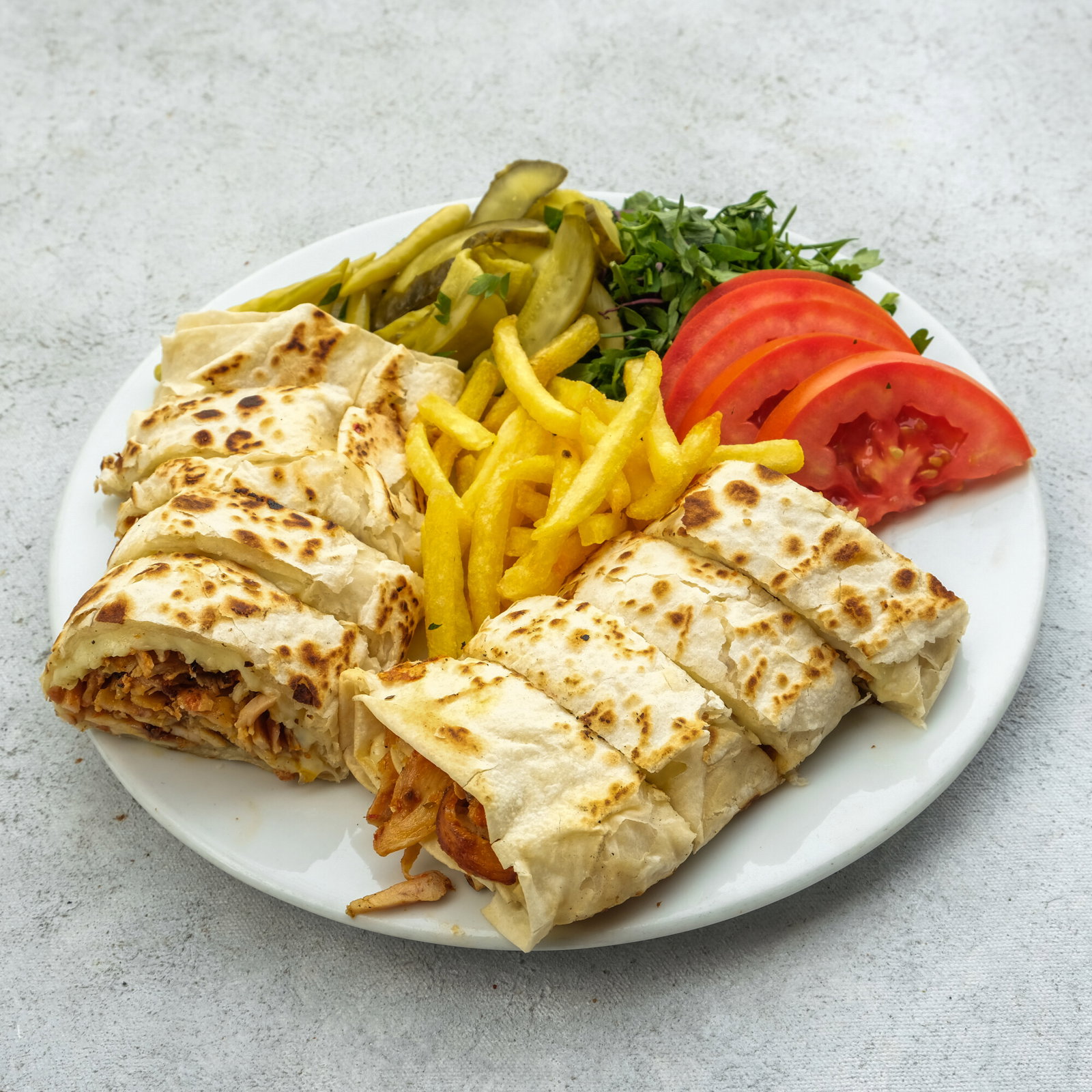 Chicken, mushroom and kashar gözleme